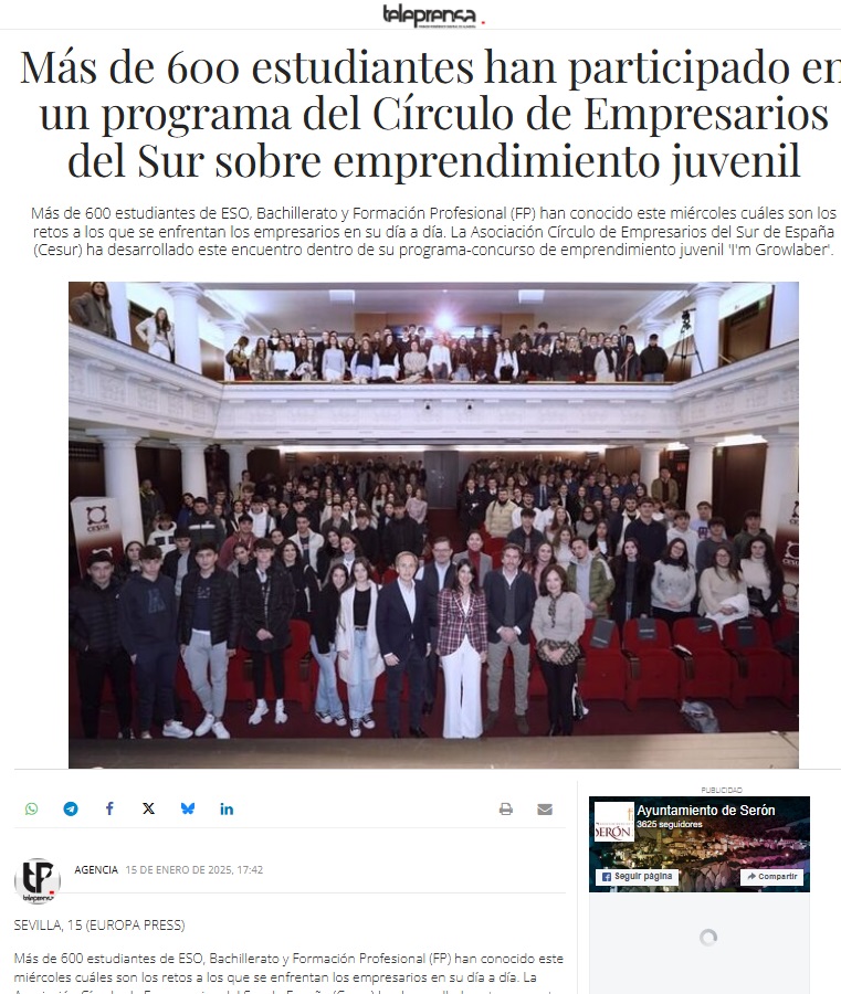Lee más sobre el artículo Repercusión. VIII Encuentro con empresarios Extremadura y Andalucía Occidental